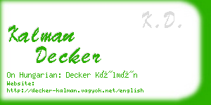 kalman decker business card